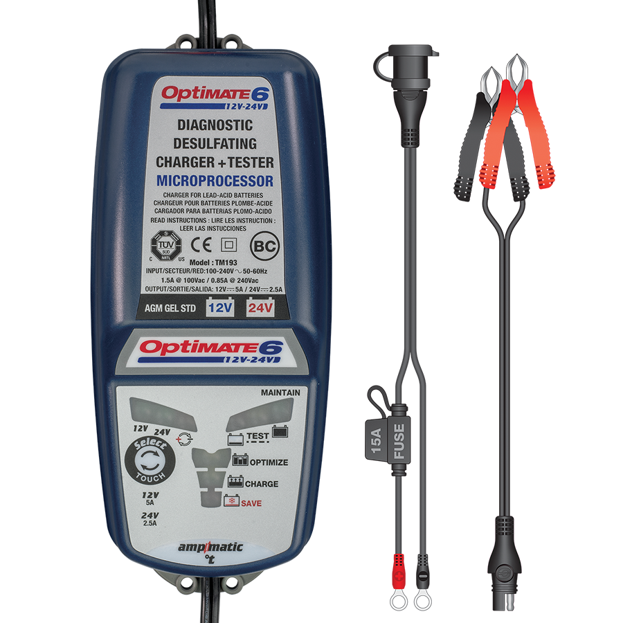 TECMATE OptiMate 5 TM221 12v Battery Saving Charger Tester Maintainer for  sale online